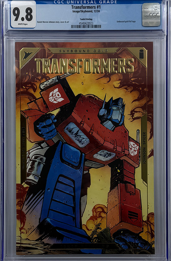 TRANSFORMERS #1 | Tenth Printing Optimus Prime Gold Foil Emboss | CGC 9.8