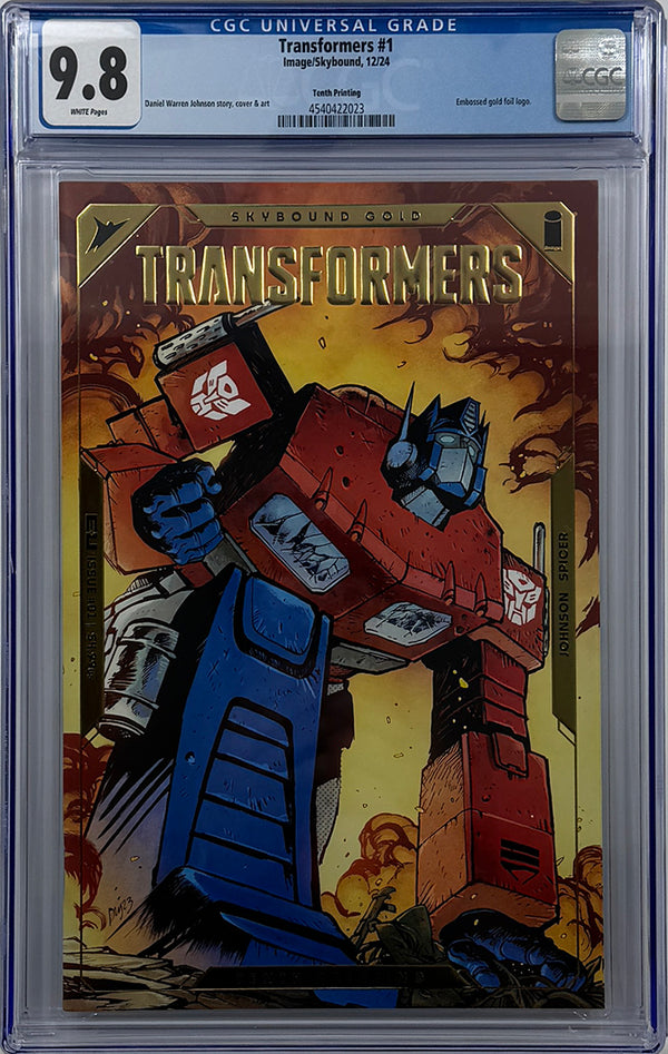 TRANSFORMERS #1 | Tenth Printing Optimus Prime Gold Foil Emboss | CGC 9.8