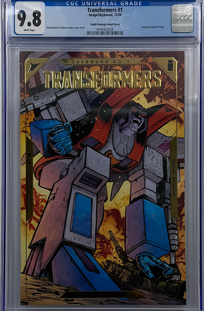 TRANSFORMERS #1 | Tenth Printing Cvr B Starscream Gold Foil Emboss | CGC 9.8