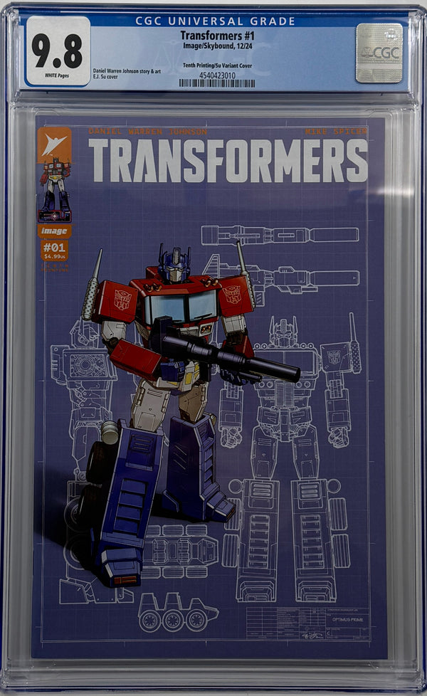 TRANSFORMERS #1 | Tenth Printing Cvr G EJ Su Var | CGC 9.8