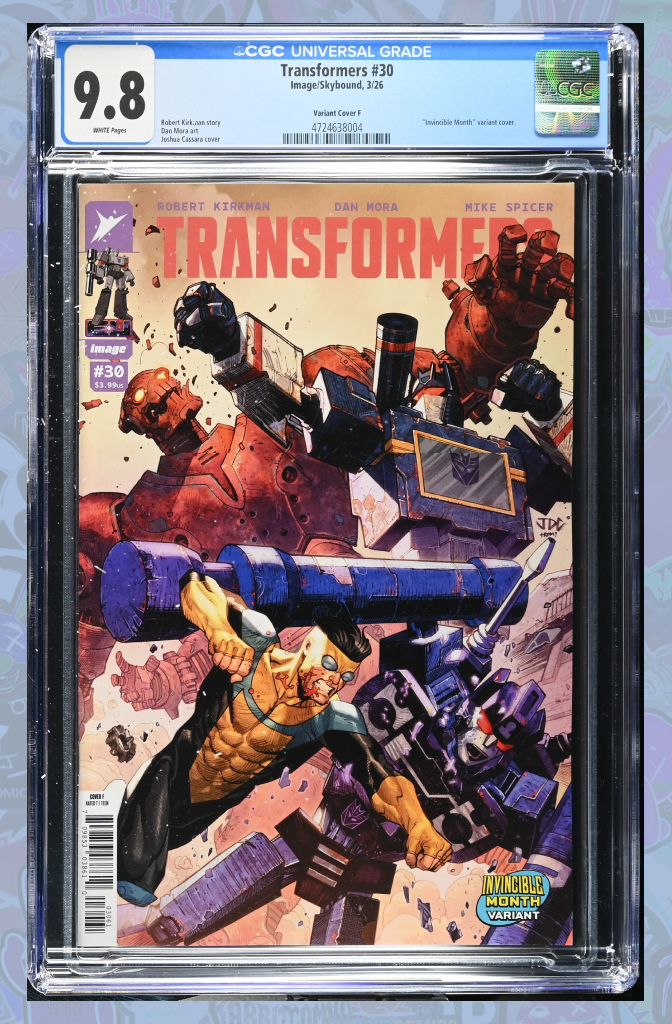 Transformers #30 Cover F Josh Cassara Invincible Team Up Variant | CGC 9.8
