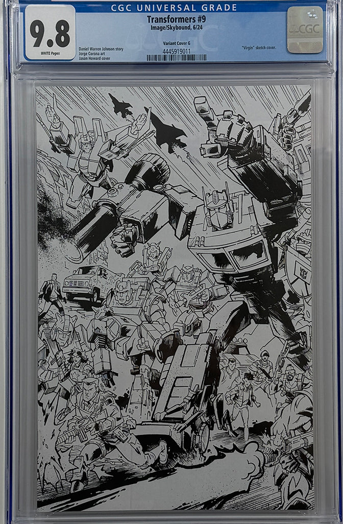 TRANSFORMERS #9 |  CVR G B&W JASON HOWARD CONNECTING EU ANNIVERSARY VARIANT | CGC 9.8