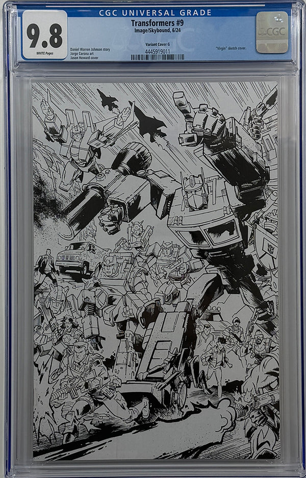 TRANSFORMERS #9 |  CVR G B&W JASON HOWARD CONNECTING EU ANNIVERSARY VARIANT | CGC 9.8