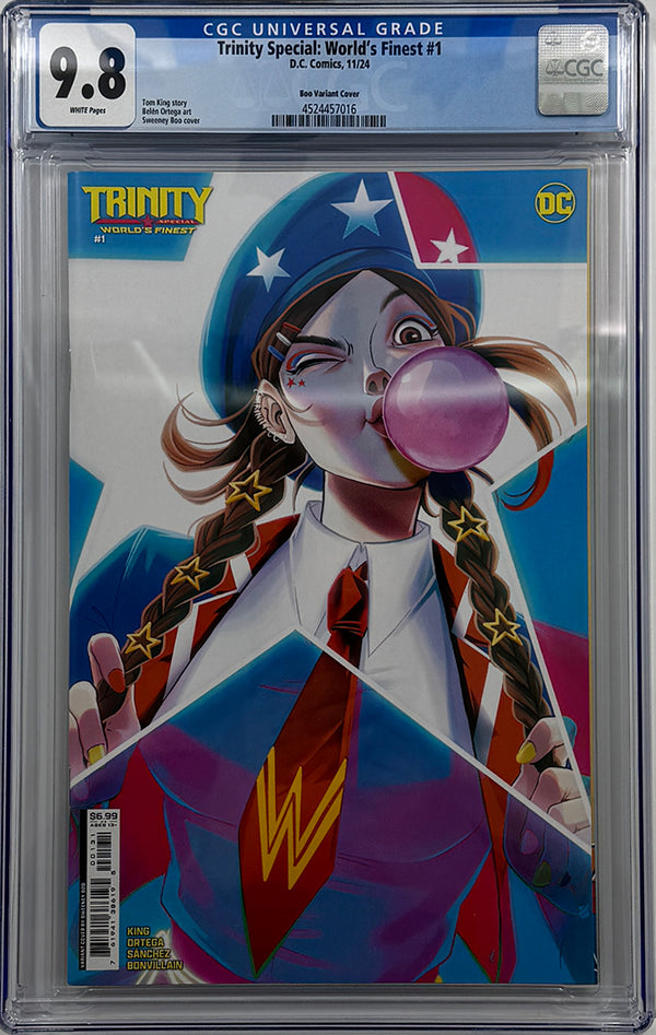 TRINITY SPECIAL WORLDS FINEST #1 (ONE SHOT) | CVR C SWEENEY BOO CARD STOCK VAR | CGC 9.8