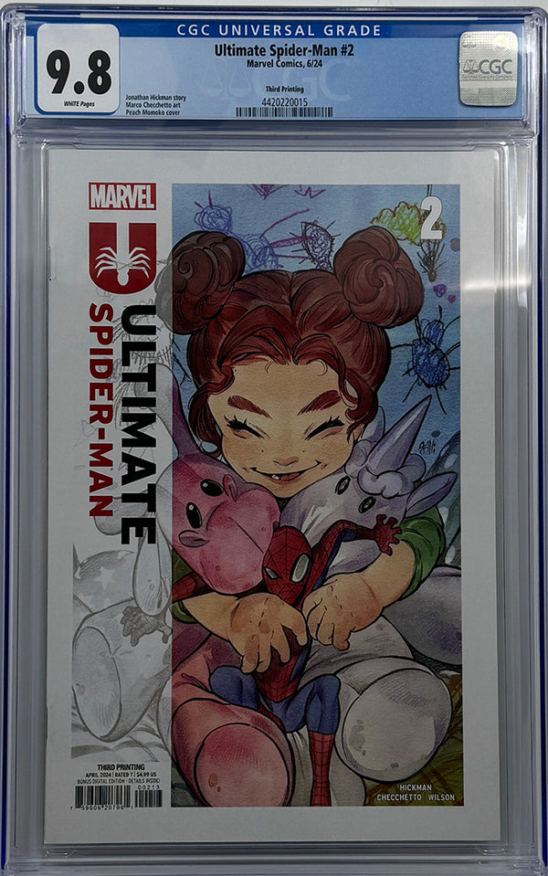 ULTIMATE SPIDER-MAN #2 | PEACH MOMOKO 3RD PRINTING VARIANT | CGC 9.8