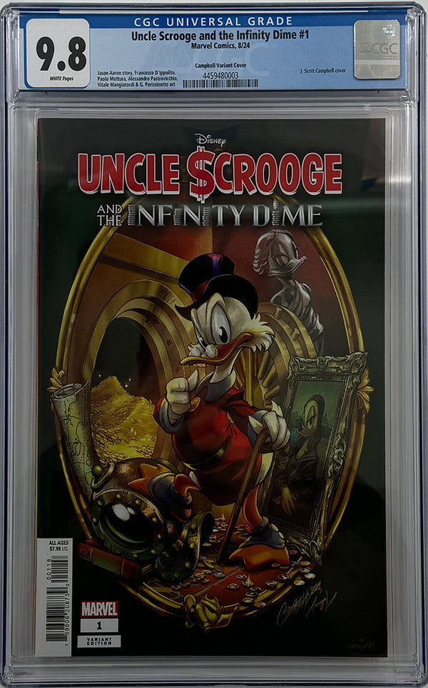 UNCLE SCROOGE AND THE INFINITY DIME #1 | J. SCOTT CAMPBELL 1:50 RATIO VARIANT | CCG 9.8