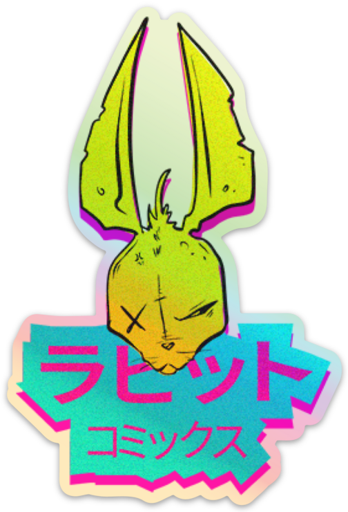 Rabbit Comics Cyber Punk Japanese Big Sticker