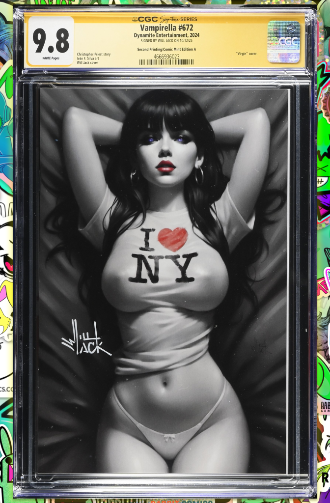 Vampirella #672 | Color Splash I Love NY Will Jack Exclusive | CGC SS 9.8