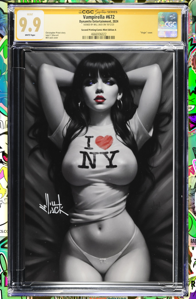 Vampirella #672 | Color Splash I Love NY Will Jack Exclusive | CGC SS 9.9