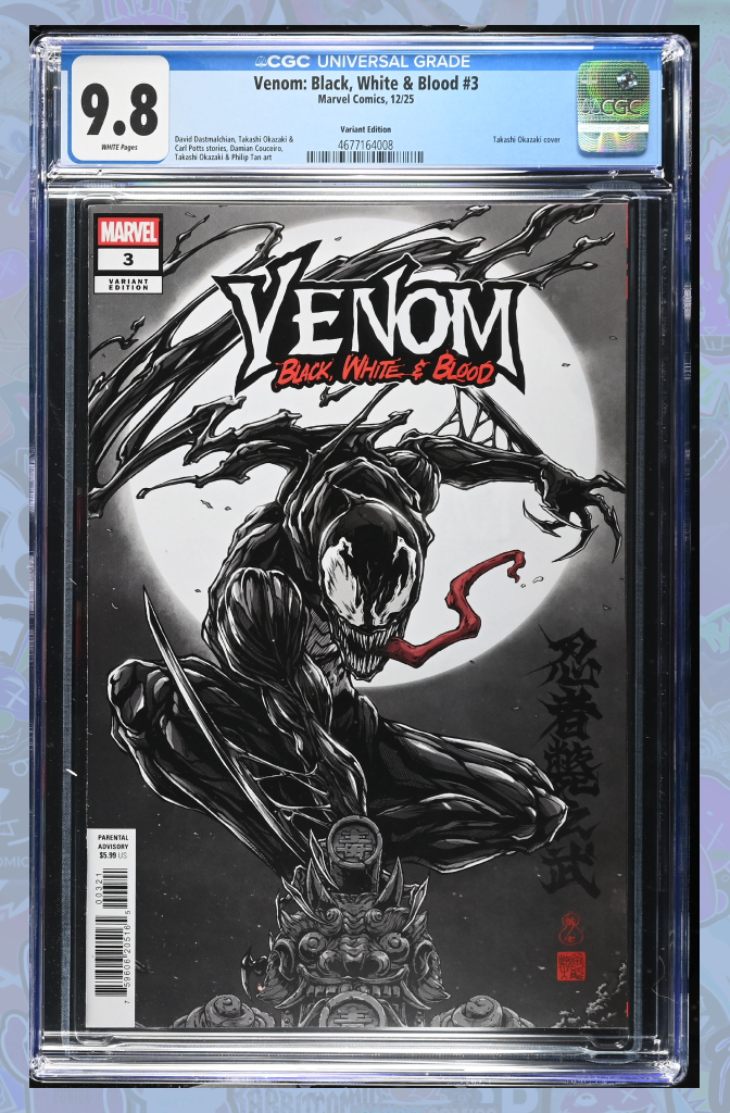 Venom: Black, White & Blood #3 | Takashi Okasaki Variant | CGC 9.8