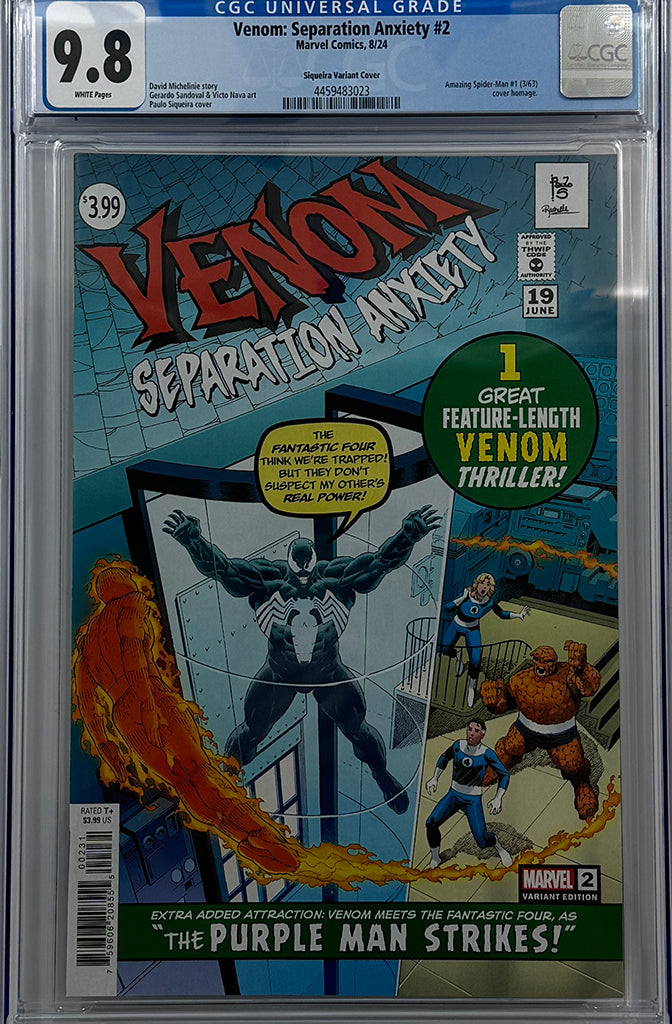 VENOM: SEPARATION ANXIETY #2 | PAULO SIQUEIRA HOMAGE VARIANT | CGC 9.8