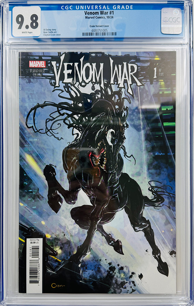 VENOM WAR #1 | CLAYTON CRAIN VENOM HORSE VARIANT | CGC 9.8 – Rabbit Comics