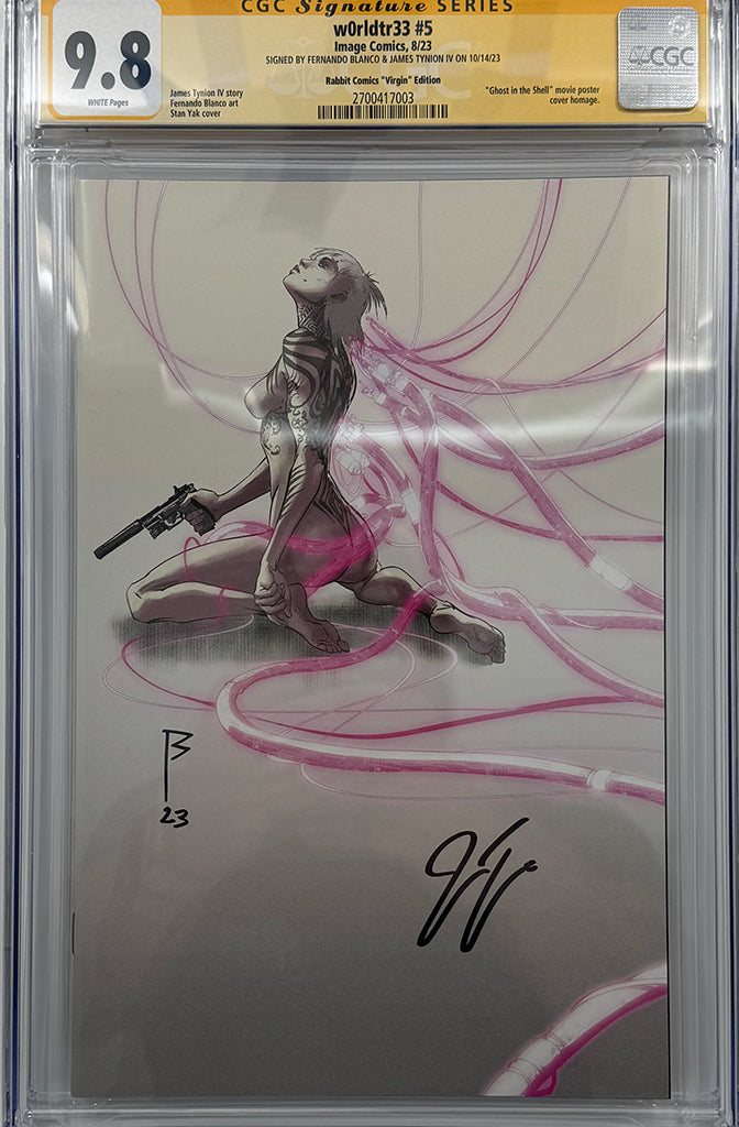 W0RLDTR33 #5 | GHOST IN THE SHELL PINK VARIANT | 2x SIGS Tynion + Blanco | CGC SS 9.8