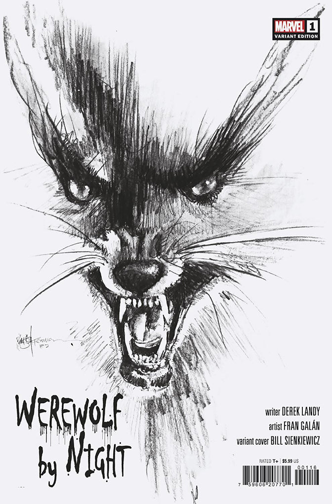WEREWOLF BY NIGHT #1 | 1:25 SIENKIEWICZ BLACK & WHITE HIDDEN GEM VARIANT