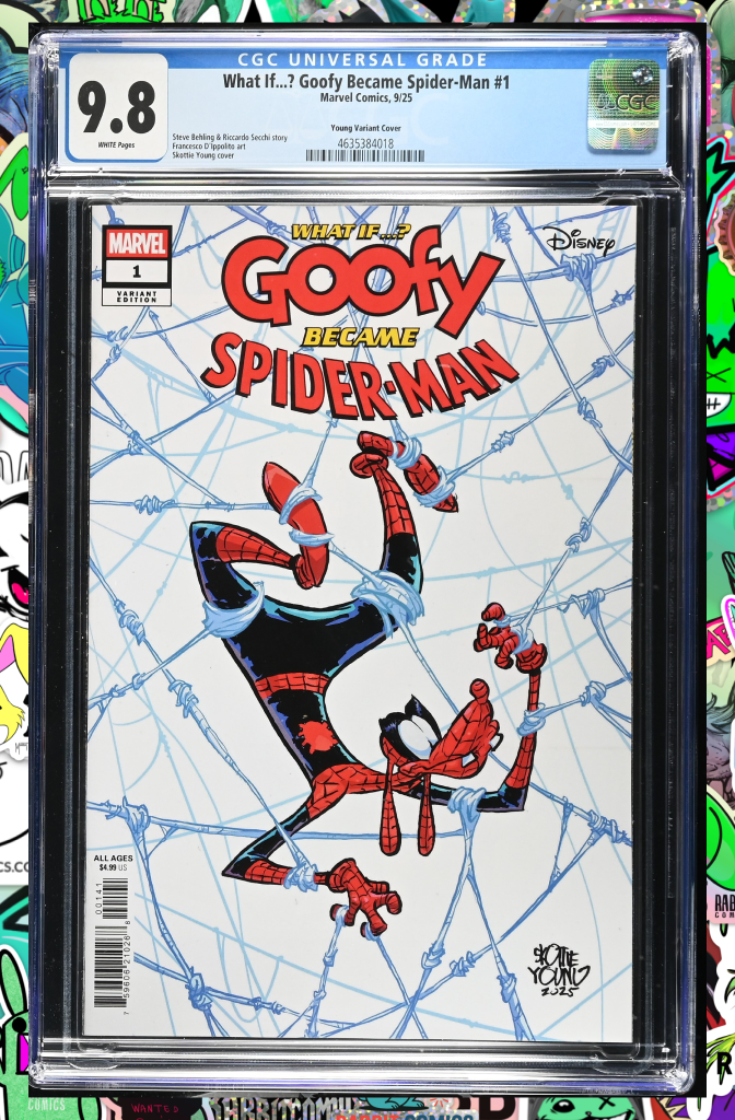 Marvel & Disney: What If...? Goofy Became Spider-Man #1 | Skottie Young Variant | CGC 9.8