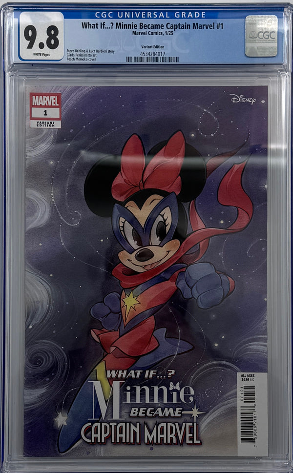 WHAT IF...? MINNIE BECAME CAPTAIN MARVEL #1 PEACH MOMOKO VARIANT | CGC 9.8