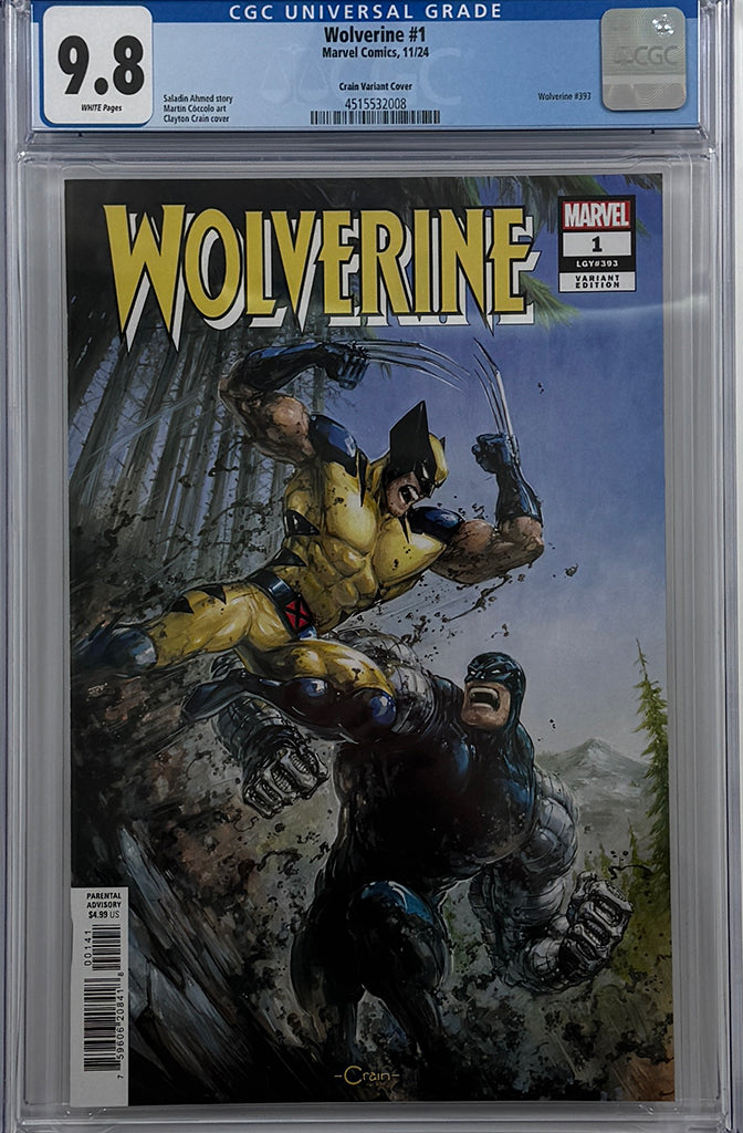 WOLVERINE #1 | CLAYTON CRAIN VARIANT | CGC 9.8