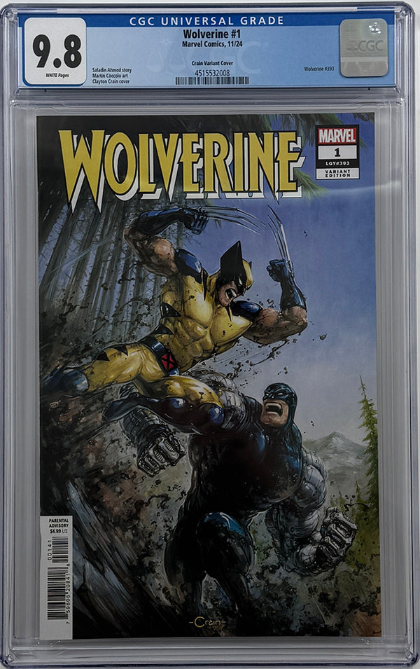 WOLVERINE #1 | CLAYTON CRAIN VARIANT | CGC 9.8