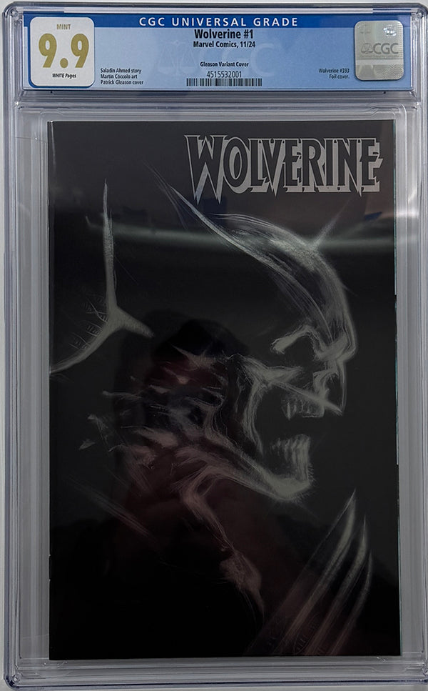 WOLVERINE #1 | PAT GLEASON ADAMANTIUM HEAD FOIL VARIANT | CGC 9.9