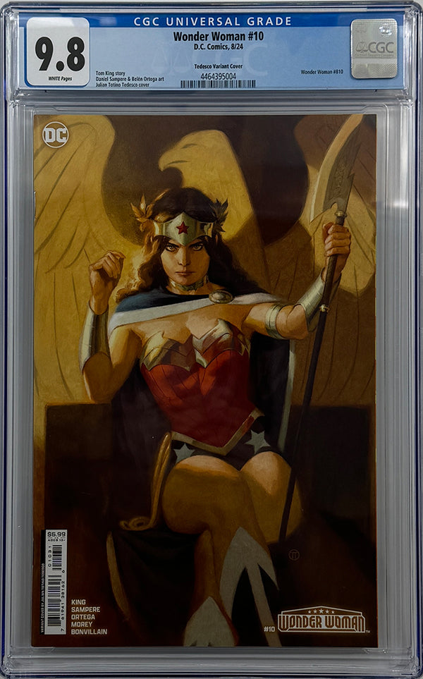 WONDER WOMAN #10 | CVR B JULIAN TOTINO TEDESCO CARD STOCK VARIANT | CGC 9.8