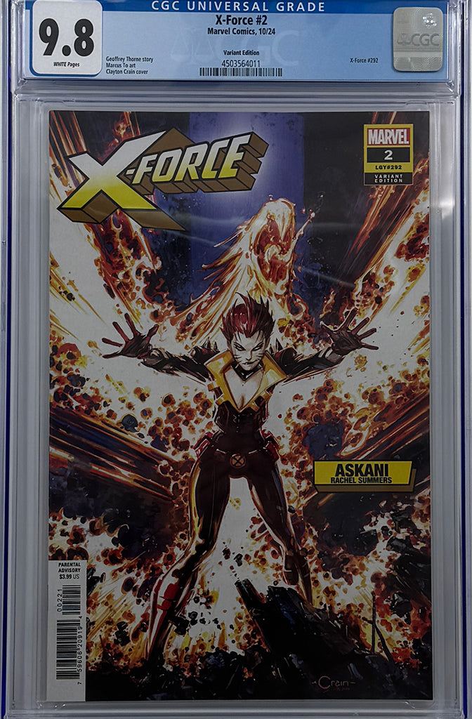 X-FORCE #2  | CLAYTON CRAIN RACHEL SUMMERS VARIANT | CGC 9.8