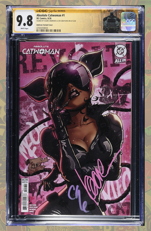 ABSOLUTE CATWOMAN #1 CVR C KAARE ANDREWS 2x Signed CGC SS 9.8 (AB LABEL)