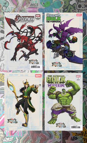 Infernal Hulk #1 , Spectacular Spider-Man #5,  Spider-Man Hulk #2, Thor #801 | 4 Book TOKON Fighting Souls Variant Bundle