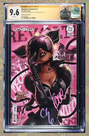 ABSOLUTE CATWOMAN #1 CVR C KAARE ANDREWS 2x Signed CGC SS 9.6 (AB LABEL)