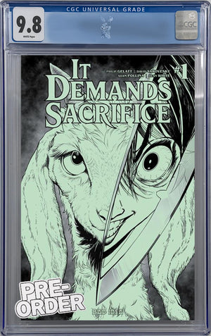 IT DEMANDS SACRIFICE #1 (OF 4) CVR J ADAM POLLINA GLOW IN THE DARK VAR | CGC 9.8 | PREORDER
