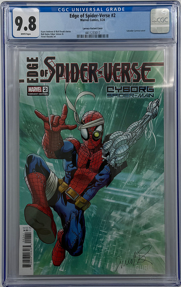 EDGE OF SPIDER-VERSE #2 | SALVADOR LARROCA CYBORG SPIDER-MAN VARIANT | CGC 9.8