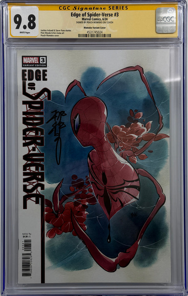 EDGE OF SPIDER-VERSE #3 | PEACH MOMOKO VARIANT | CGC SS 9.8