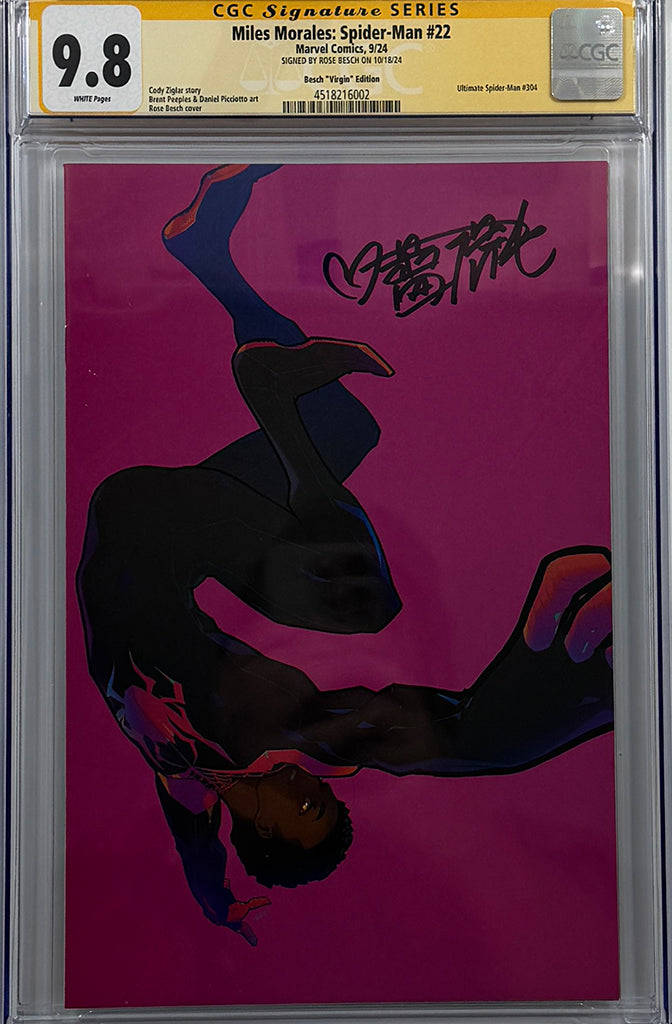 MILES MORALES: SPIDER-MAN #22 | ROSE BESCH 1:50 VIRGIN VARIANT | CGC SS 9.8