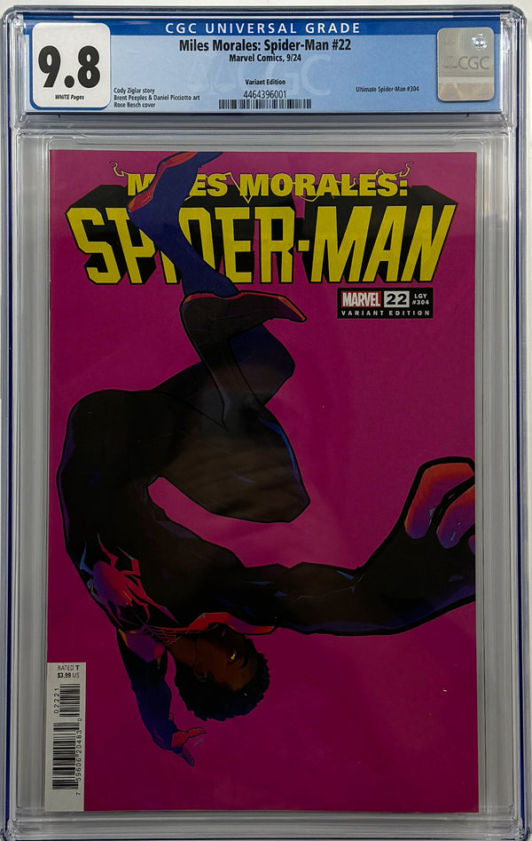 MILES MORALES: SPIDER-MAN #22 | ROSE BESCH VARIANT | CGC 9.8