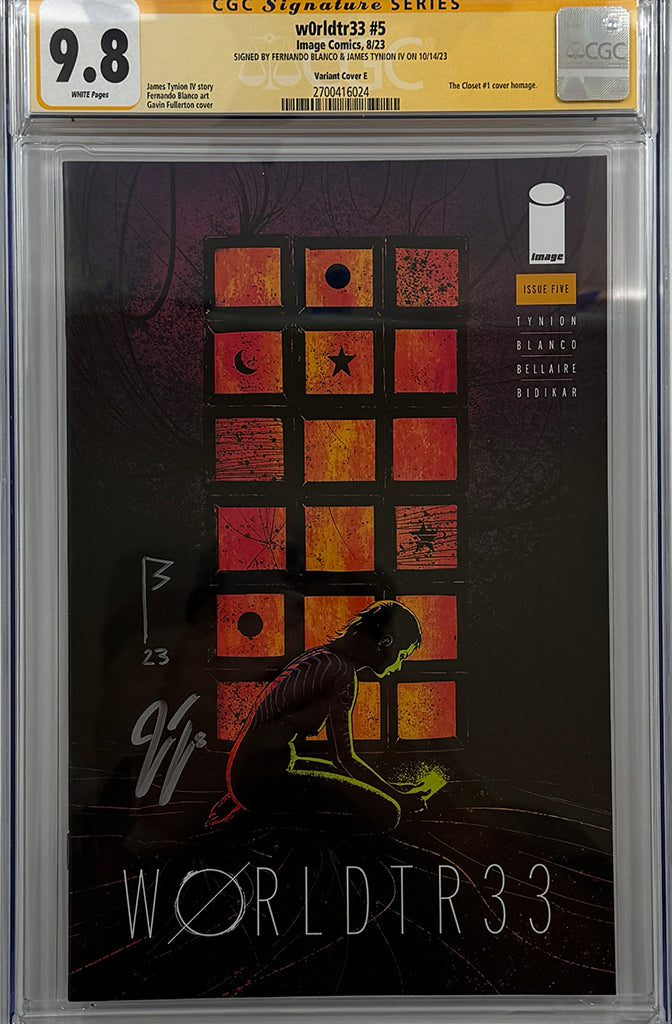 W0RLDTR33 #5 | 1:100 RATIO VARIANT | 2X Sigs Tynion + Blanco  | CGC SS 9.8