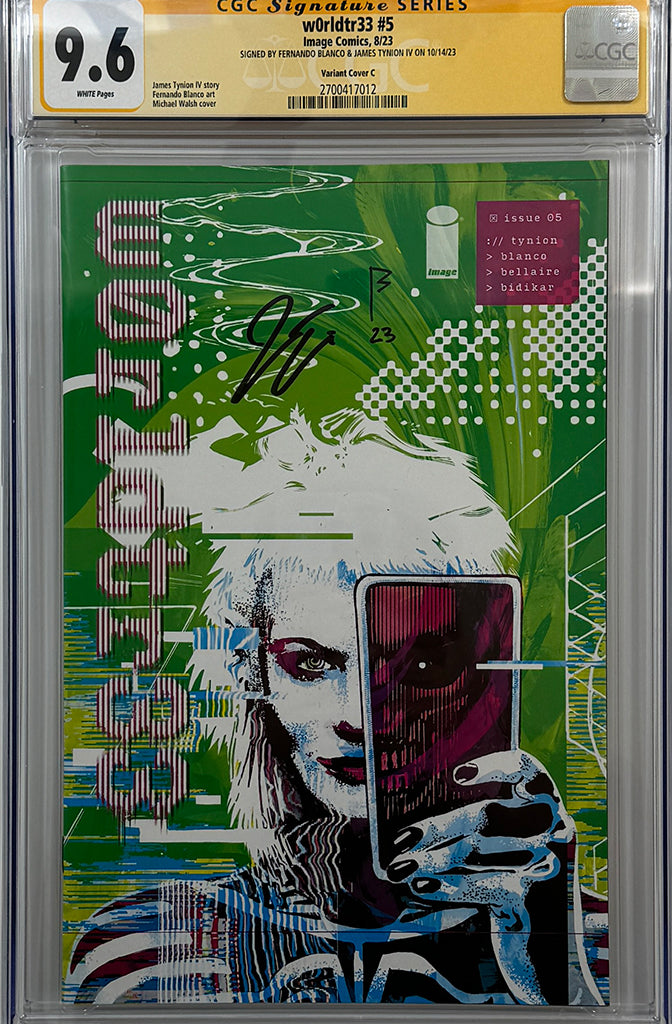 W0RLDTR33 #5 | 1:25 WASH RATIO VARIANT | 2x Sigs Tynion + Blanco | CGC SS 9.6