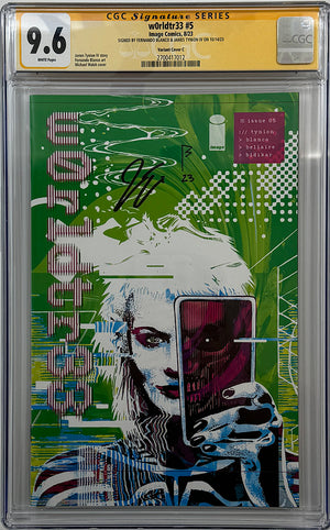 W0RLDTR33 #5 | 1:25 WASH RATIO VARIANT | 2x Sigs Tynion + Blanco | CGC SS 9.6