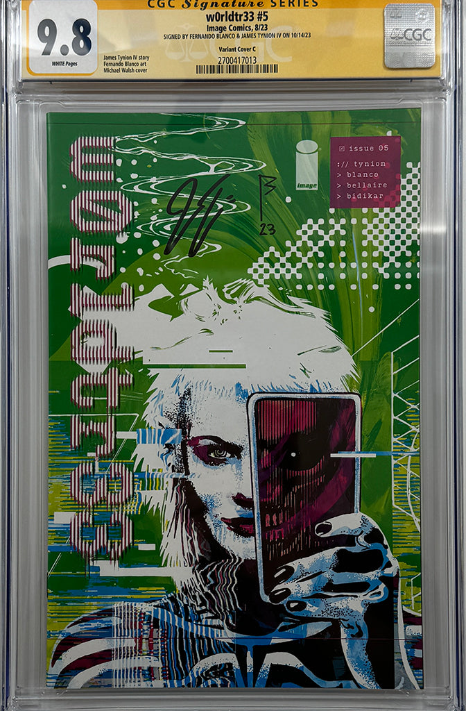 W0RLDTR33 #5 | 1:25 WASH RATIO VARIANT | 2x Sigs Tynion + Blanco | CGC SS 9.8