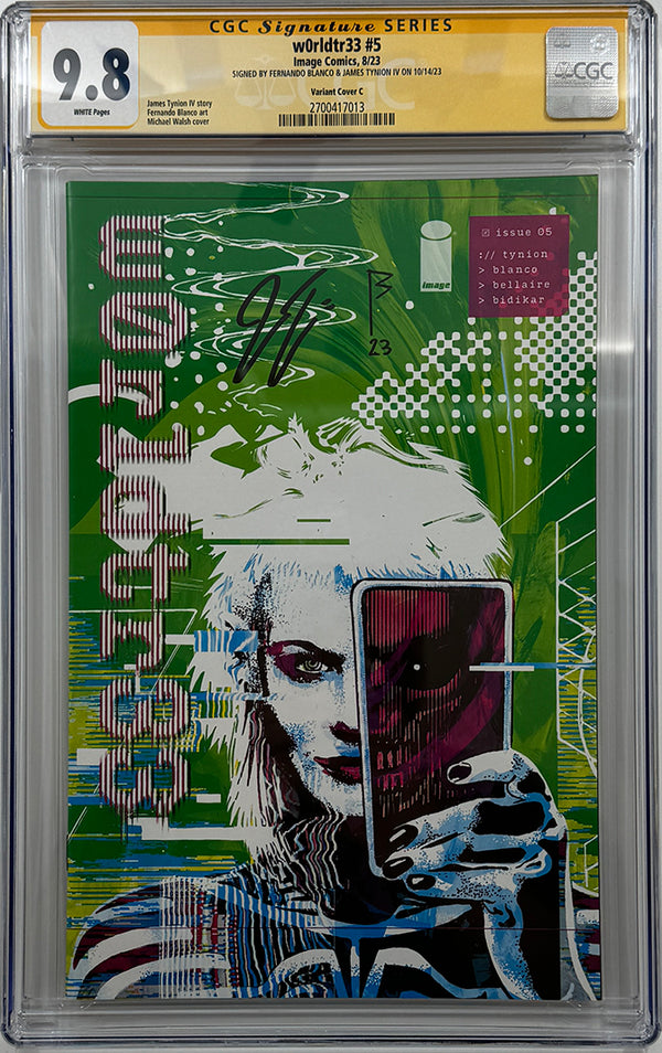 W0RLDTR33 #5 | 1:25 WASH RATIO VARIANT | 2x Sigs Tynion + Blanco | CGC SS 9.8