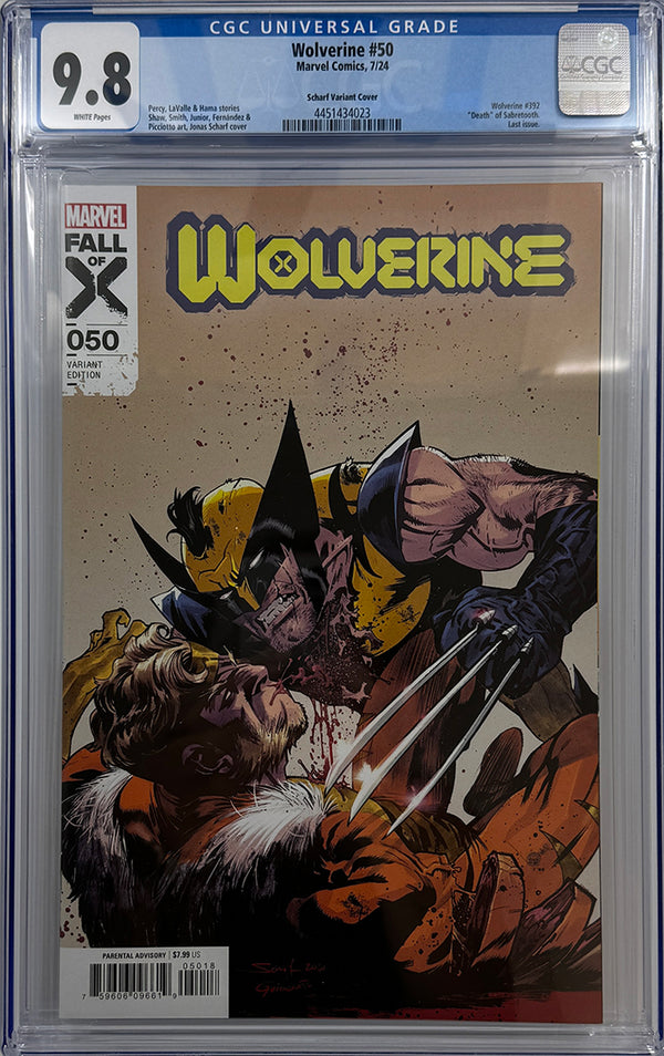 WOLVERINE #50 | JONAS SCHARF 1:25 RATIO VARIANT | CGC 9.8