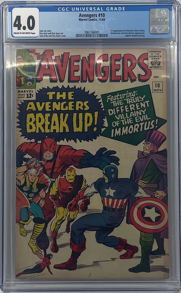 Avengers #10 | 1st Appearance of Immortus | CGC 4.0