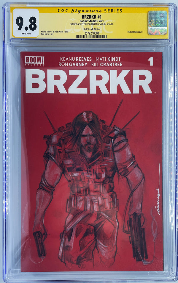BRZRKR #1 | 1:10 Red Blank | Original Sketch by Gorkem Demir | Two Guns | CGC 9.8