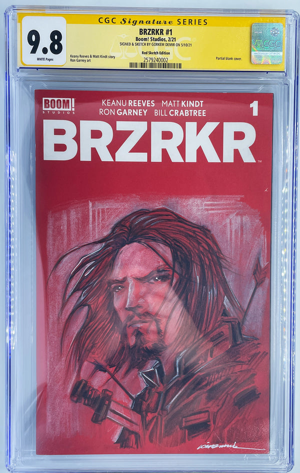 BRZRKR #1 | 1:10 Red Blank | Original Sketch by Gorkem Demir | Immortal Warrior | CGC 9.8