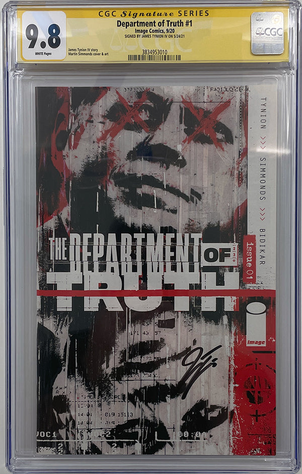 Department of Truth #1 | 1st Print Cover A | Signed by Tynion | CGC SS 9.8
