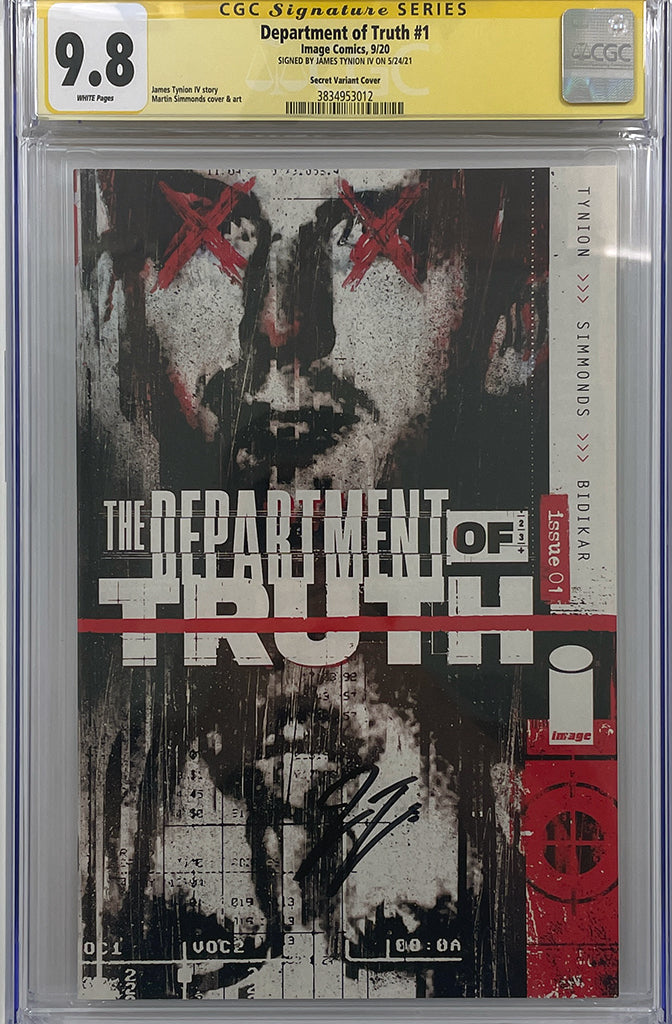 Department of Truth #1 | Secret Variant  | Signed by Tynion | CGC SS 9.8