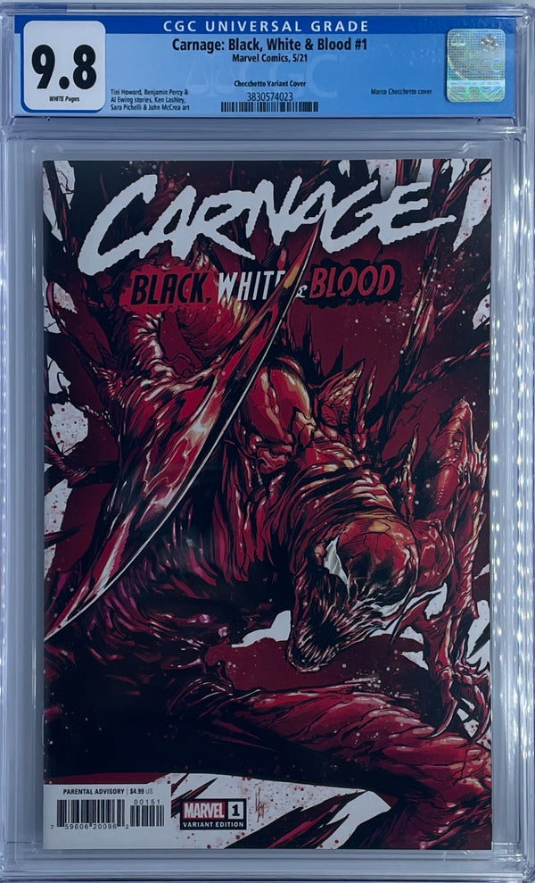 Carnage: Black, White & Blood #1 | 1:50 Checchetto Ratio Variant | CGC 9.8