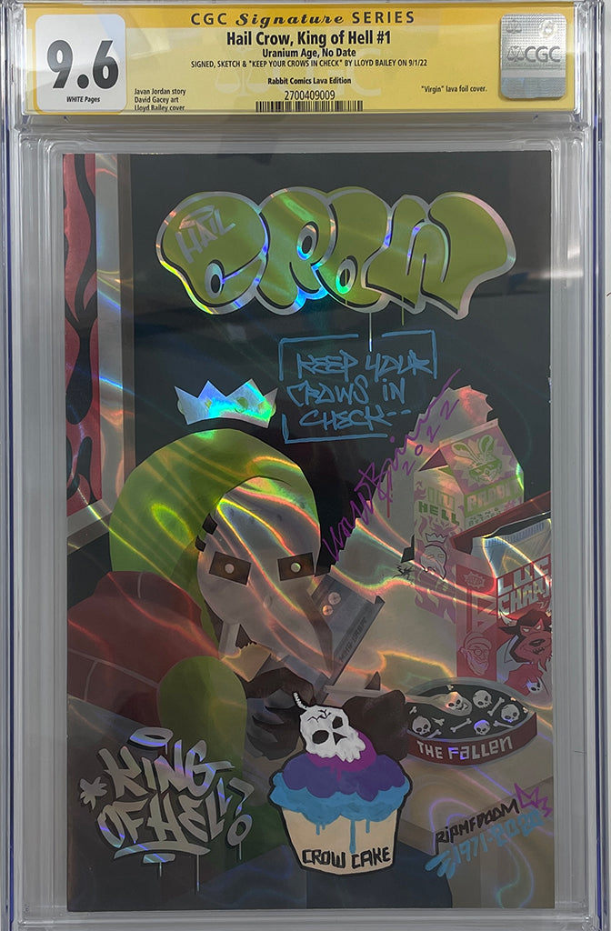 Hail Crow King-of-Hell | LLOYD BAILEY MF DOOM HOMAGE FOIL VARIANT | CGC SS + REMARK 9.6