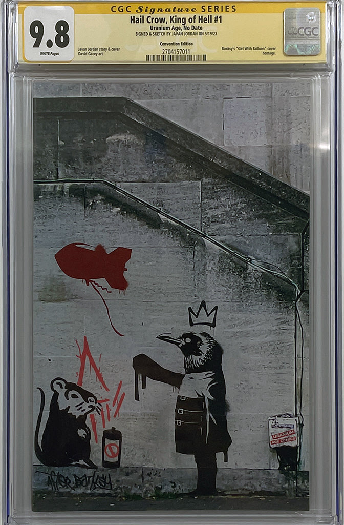Hail Crow King-of-Hell | JAVAN JORDAN BANKSY HOMAGE VARIANT | CGC SS + REMARK 9.8