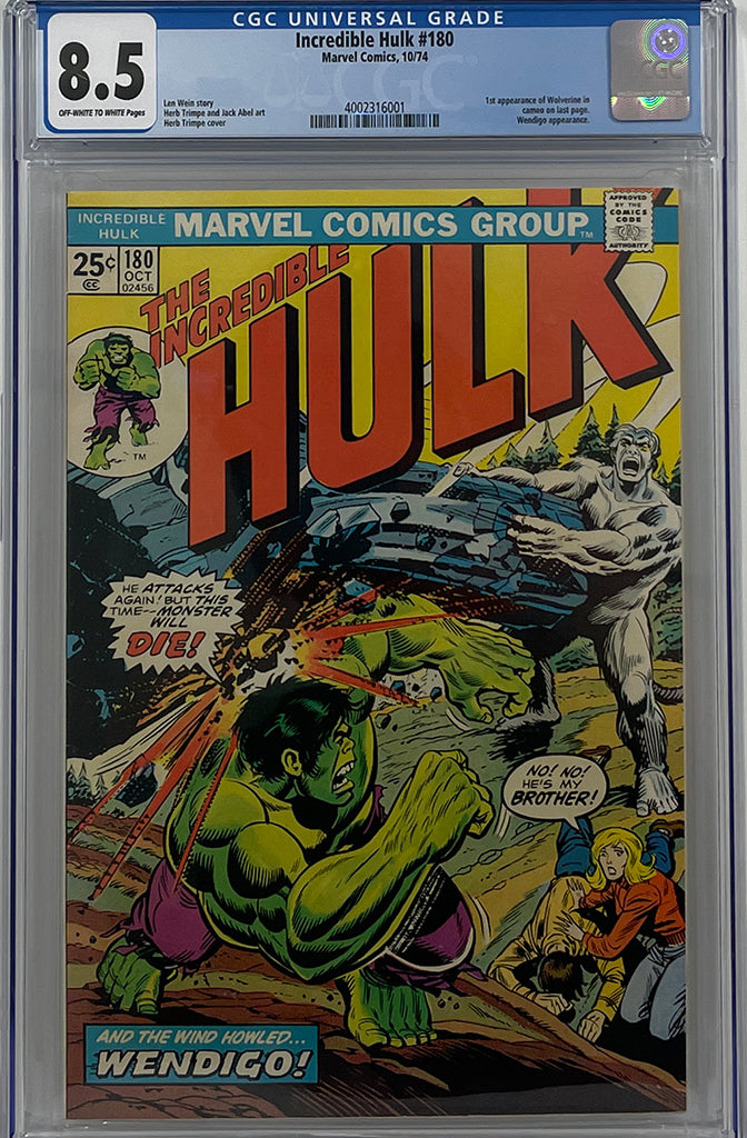 Incredible Hulk #180 | 1st Cameo of Wolverine | CGC 8.5