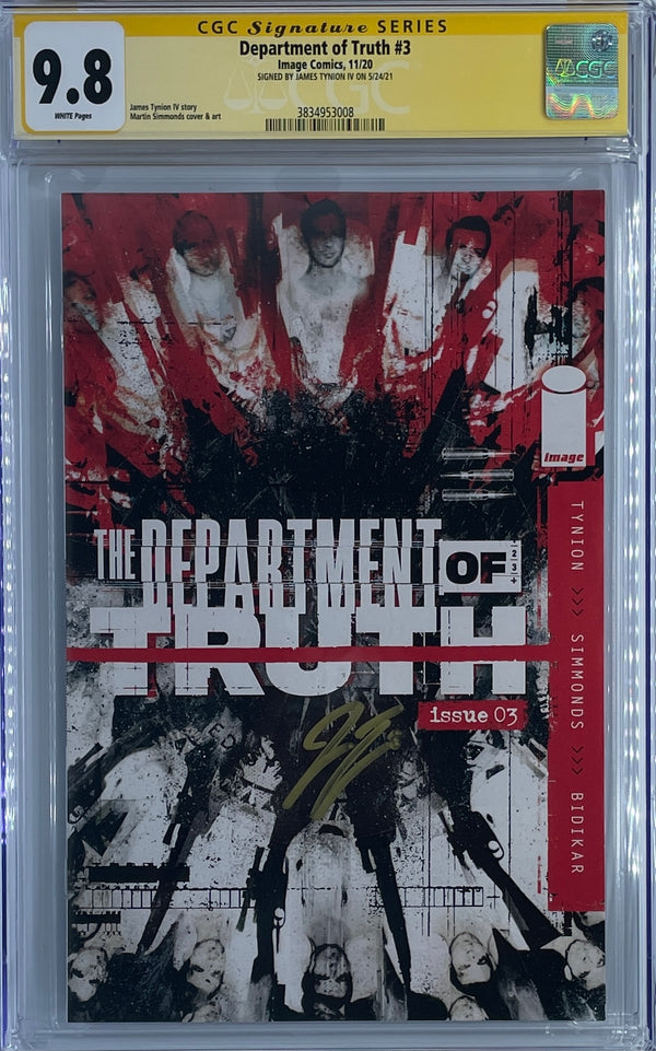 Department of Truth #3 |  Cover A | Signed by James Tynion | CGC SS 9.8