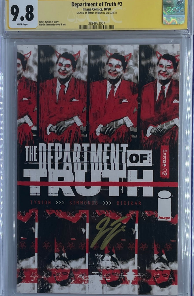 Department of Truth #2 | 1st Print | Signed by James Tynion | CGC SS 9.8